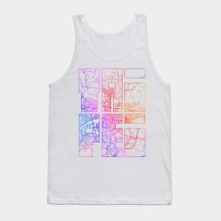 Taipei, Taiwan City Map Typography - Colorful Tank Top